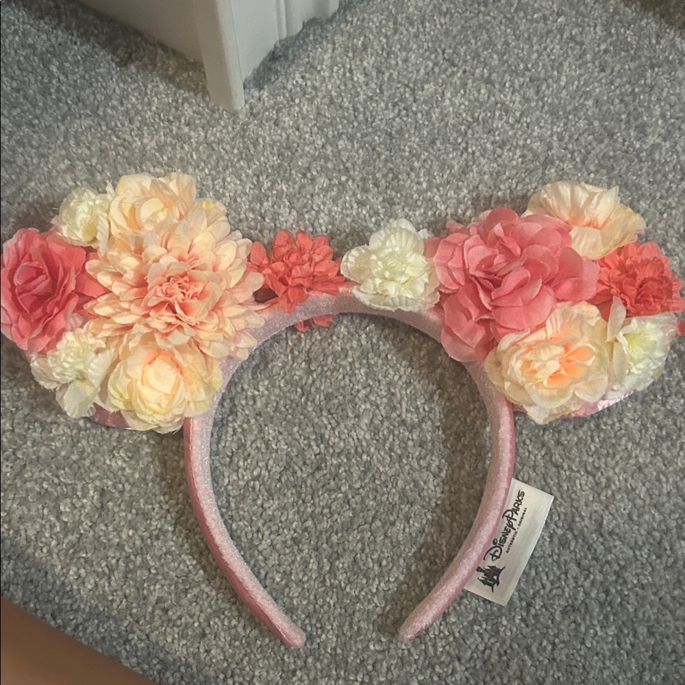 Disney Pink Floral Mouse Ears Headband